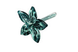 Straight Stem Glass Flower Dark Lagoon