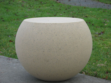 Cast Stone Sphere Stool shown in Creme