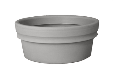 Low Rolled Rim planter in grey