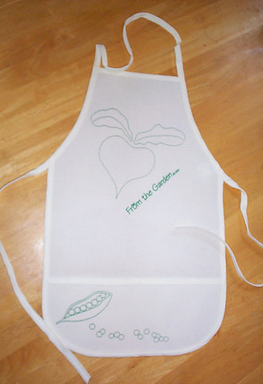 Child's color your own apron - silk screened with garden theme