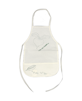 Child's color your own apron - silk screened with garden theme - art project