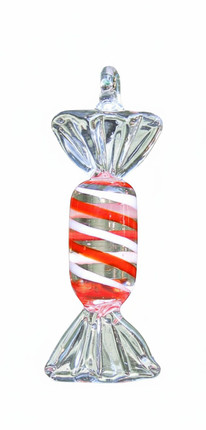 Red & White Swirl Candy Ornament