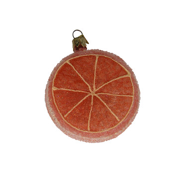 Frosted Grapefruit Ornament - Blown Glass