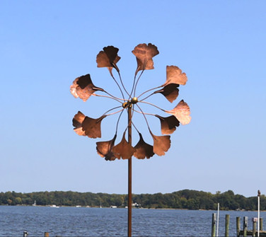 Ginkgo Copper Wind Spinner - 26.5" diameter