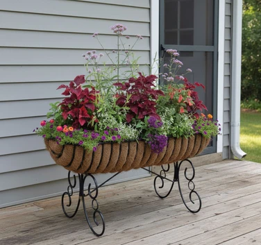KC64 Large Cradle Planter planted on deck  