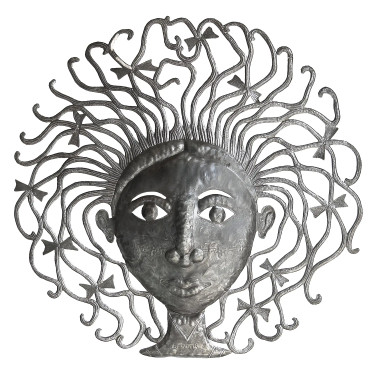 Girl's Head Metal Wall Art