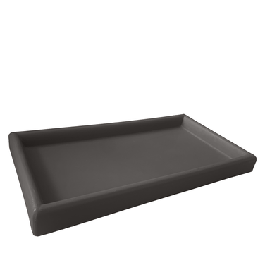 Charcoal colored rectangular saucer 24.25" x 13.25"