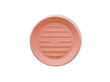15" Crescent Round Saucer in Weathered Terracotta color