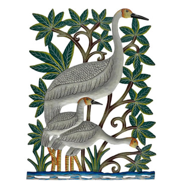 Egret metal wall decor