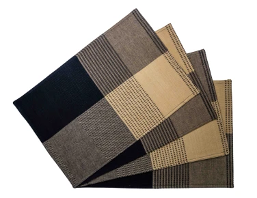 Set of 4 Black & Tan Placemats