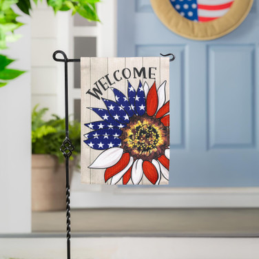 Patriotic Welcome Flag with Sunflower Design