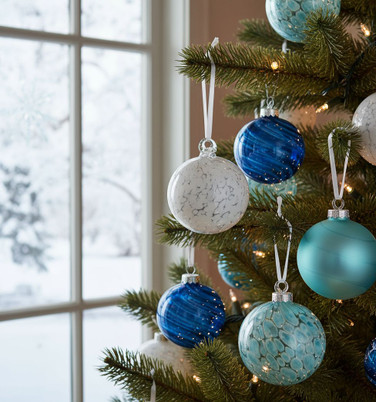 Blown Glass Ball Ornament on tree