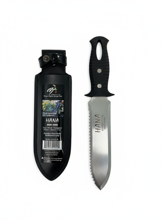 7" Hori Hori Knife with rubberized handle and sheath