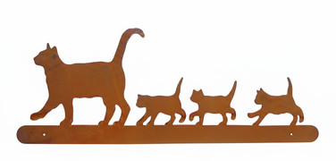 Cat Family on Fence wall sign