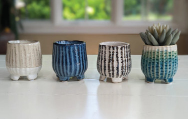 3" Diameter Foot Ceramic Planters