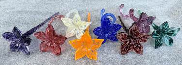 Handblown Glass Flowers in multiple colors