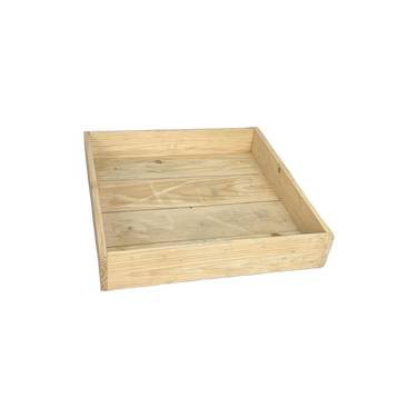 Large wooden box with drainage.