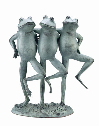 Dancing Frog Trio Sculpture