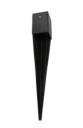 Ground spike for use with 4 x 4 wooden post