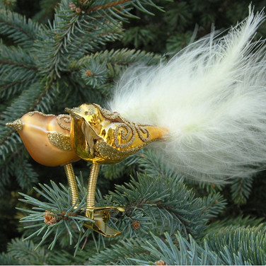 Brocade Love Birds ornament clip-on