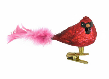 Cardinal Blown Glass Clip-on Ornament