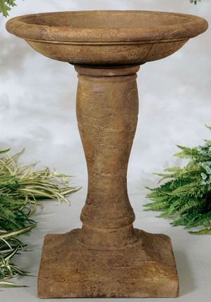 Europa Plinth Bird Bath - concrete