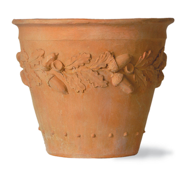 Oakleaf fiberglass planter round