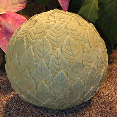 Leaf Ball - concrete with weathered bronze finish