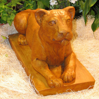 Female Lion statue in terracotta finish