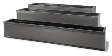 Fiberglass Chelsea Trough planter in 3 sizes - faux lead standard finish