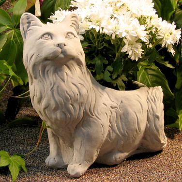 Cat Planter with an antique grey finish