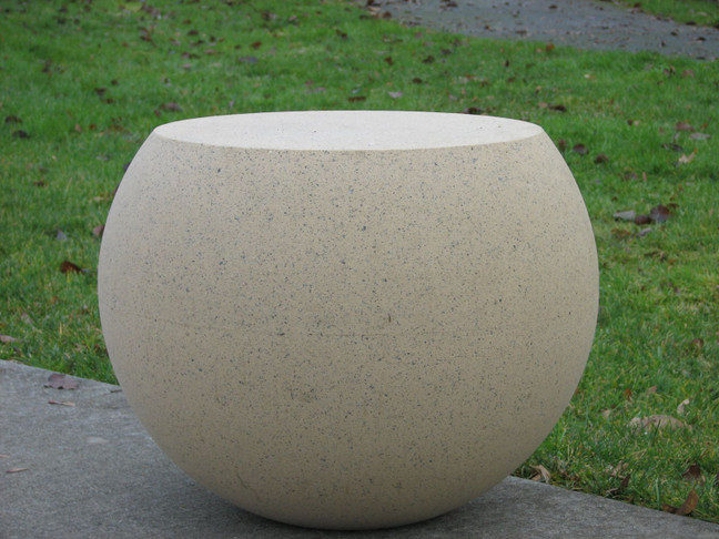 Cast Stone Sphere Stool shown in Creme