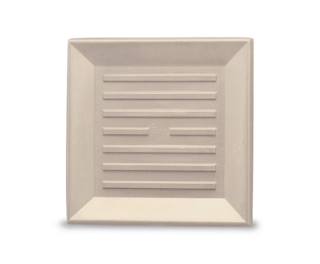 Square 8.75" Plastic Saucer in a weathered stone color