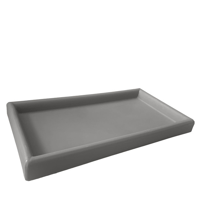 Grey rectangular plastic saucer 36.25" L x 13" W