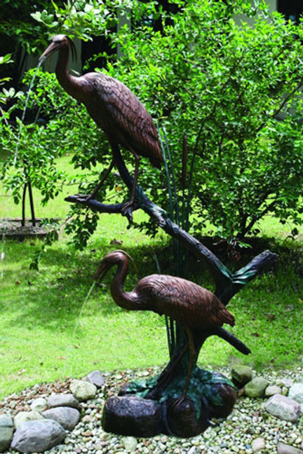 Grand Heron Pair Fountain