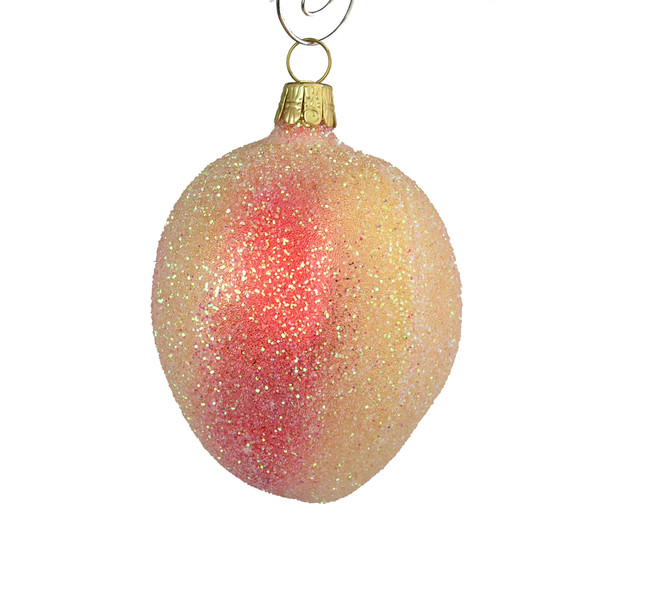 Frosted Apple Blown Glass Ornament