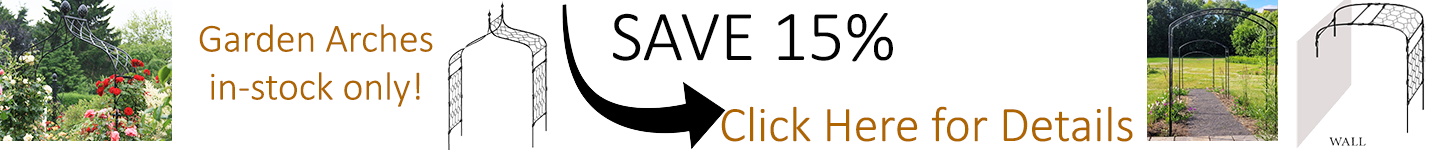 Save 15% on in-stock Garden Arches