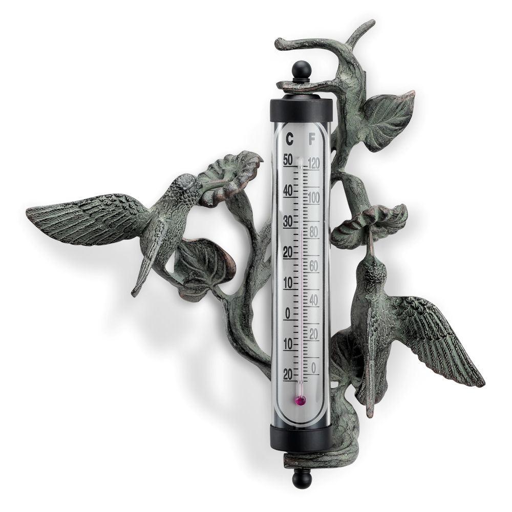 verdigris garden thermometer