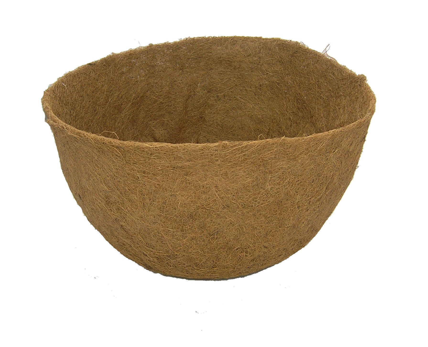 Garden Artisans Round Flat Bottom Molded Coco Hanging Basket Liner - 17" Diameter x 10" Deep