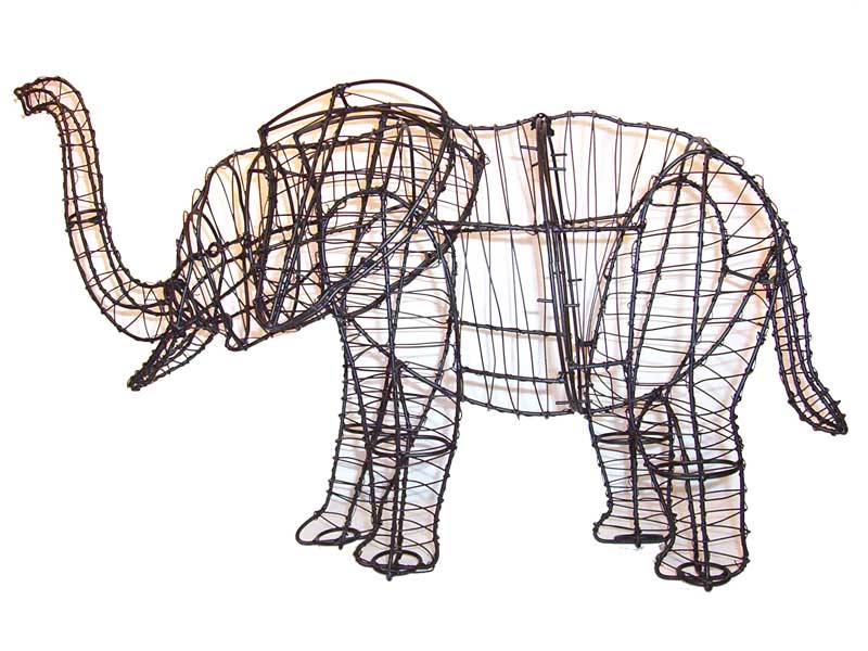 Greenpiece Wire Art Elephant Topiary