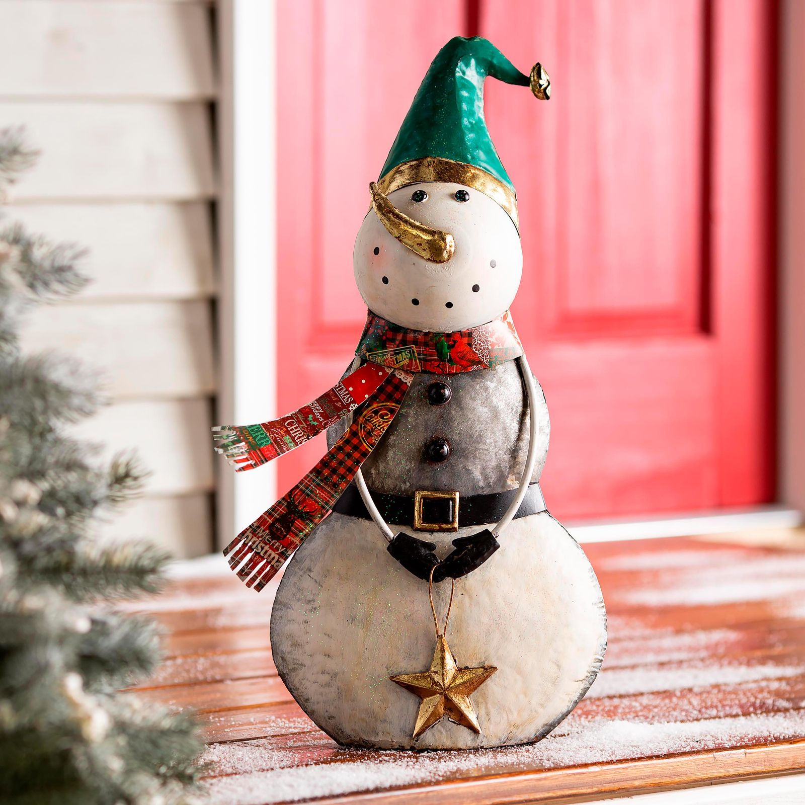 Metal Snowman Stackable Vintage Holiday Snowman - Garden Artisans LLC