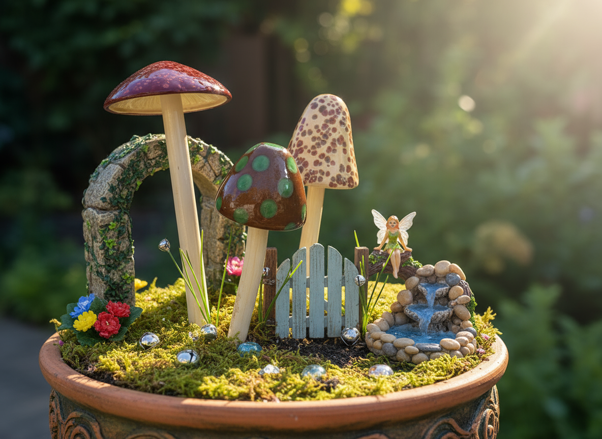 Natural Shroomyz Set of 3 Ceramic Mushrooms - Garden Artisans LLC