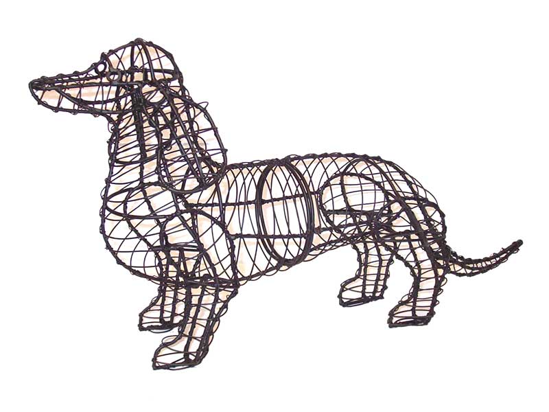 Greenpiece Wire Art Dachshund Topiary