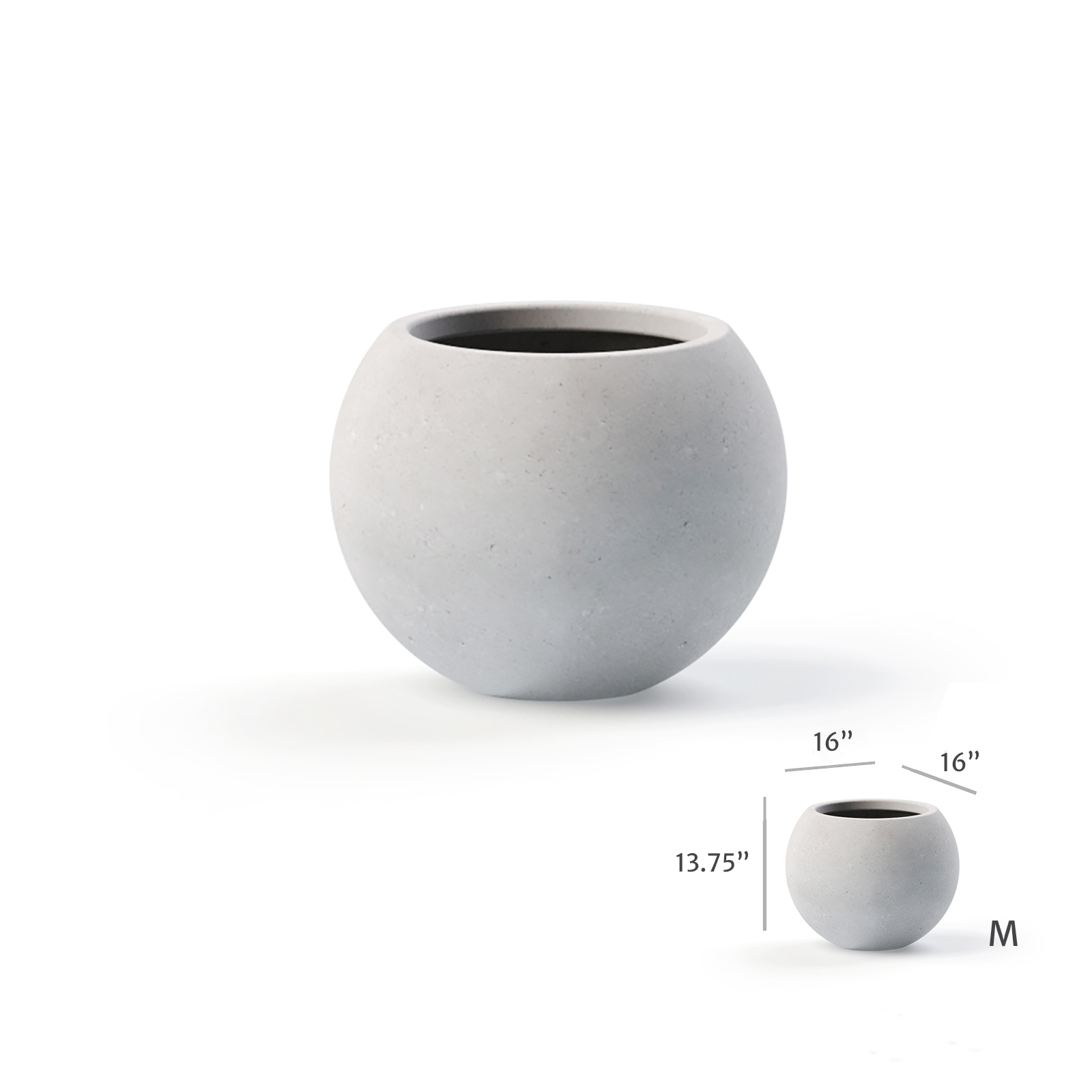 Artemis Round Fiberstone Planter 3 sizes 8 colors