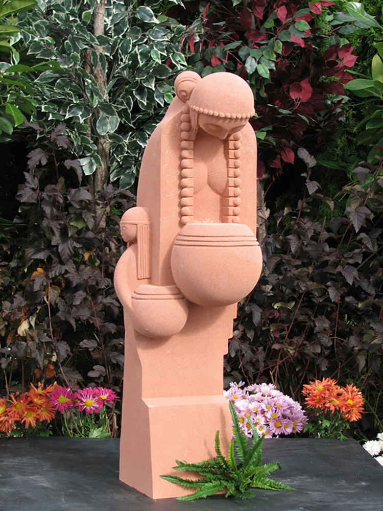 陶器製 顔像 壁飾 置物 在銘 共箱 C R5914 Nakoma & Nakomis Sculptures 36