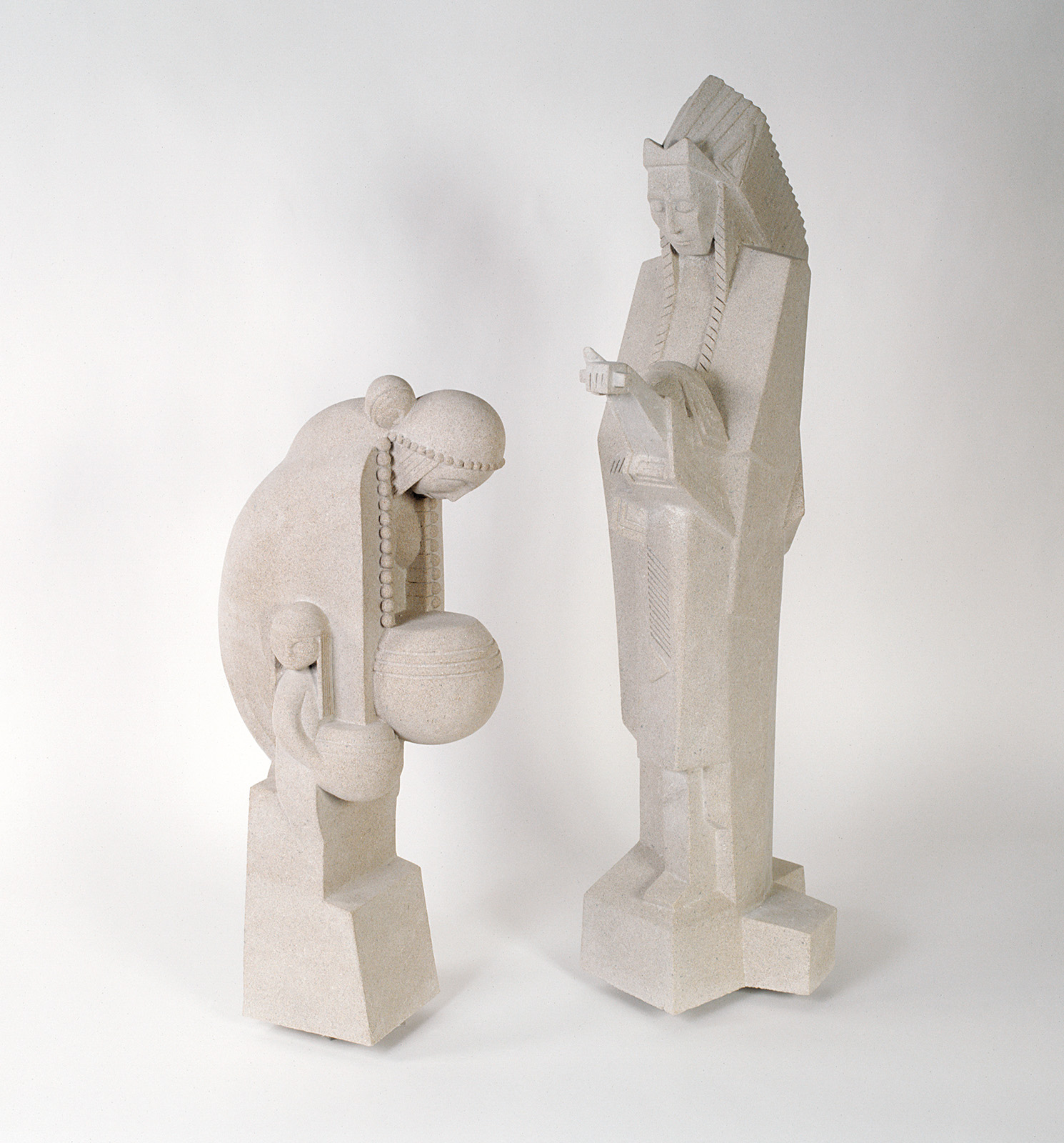 陶器製 顔像 壁飾 置物 在銘 共箱 C R5914 Nakoma & Nakomis Sculptures 36