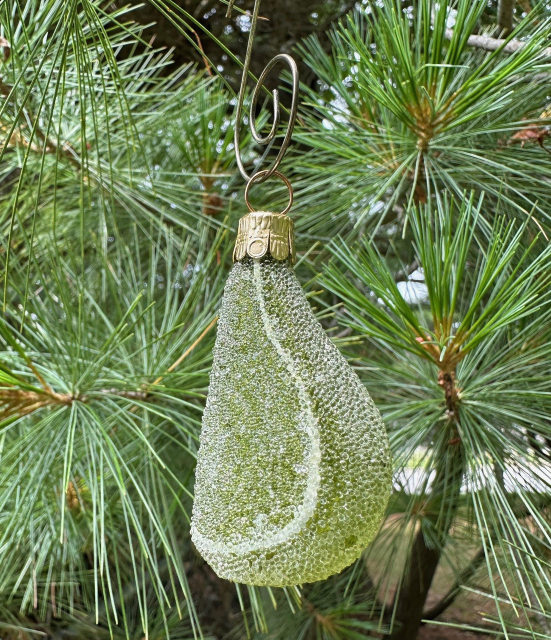 Kandierte Früchte Limetten Keil mundgeblasen Glas Weihnachtsschmuck - Bild 3 von 4