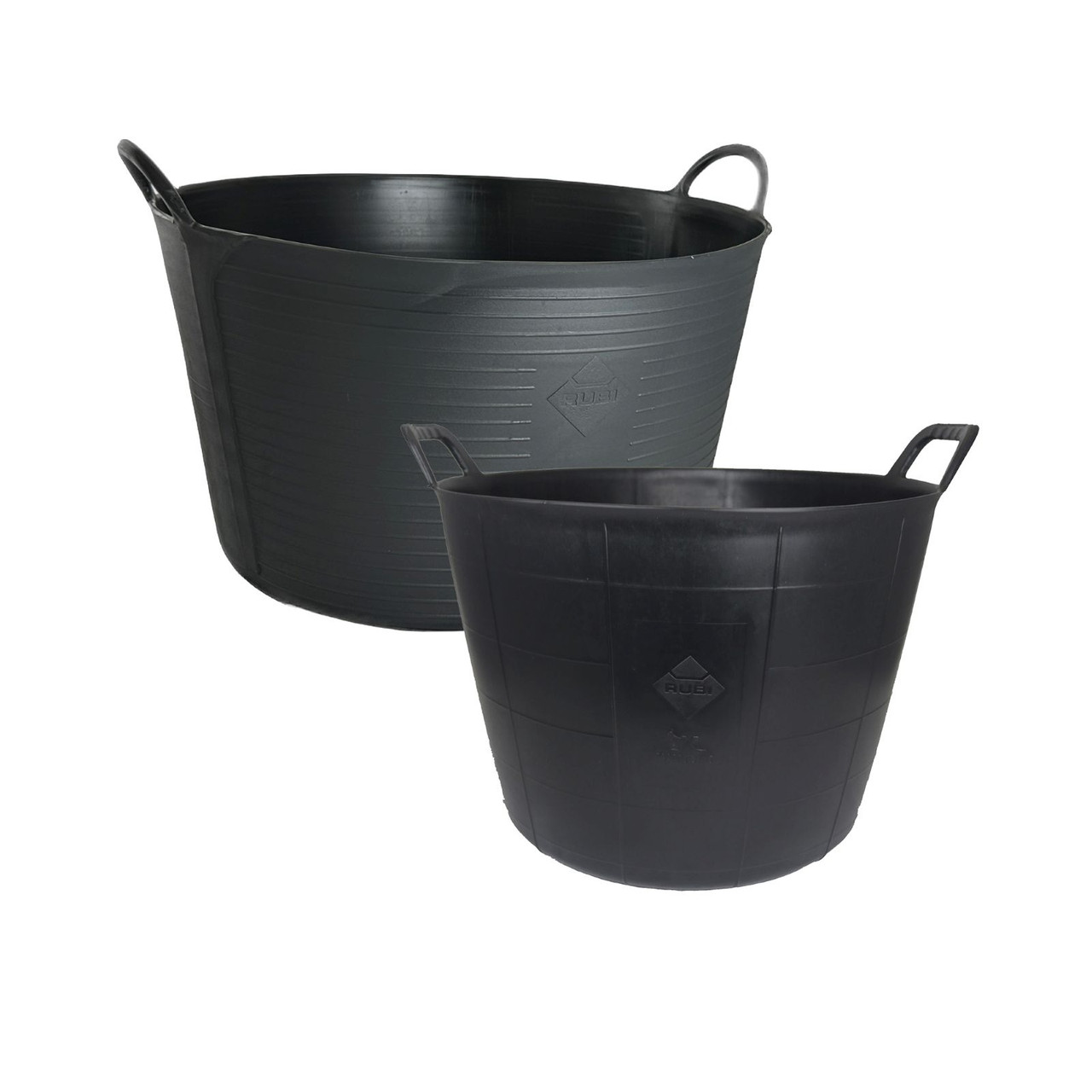 Rubi Sign Rubi Trug Tub Black - 14 Gal. - Strong Carry All for Gardening, Storage ...