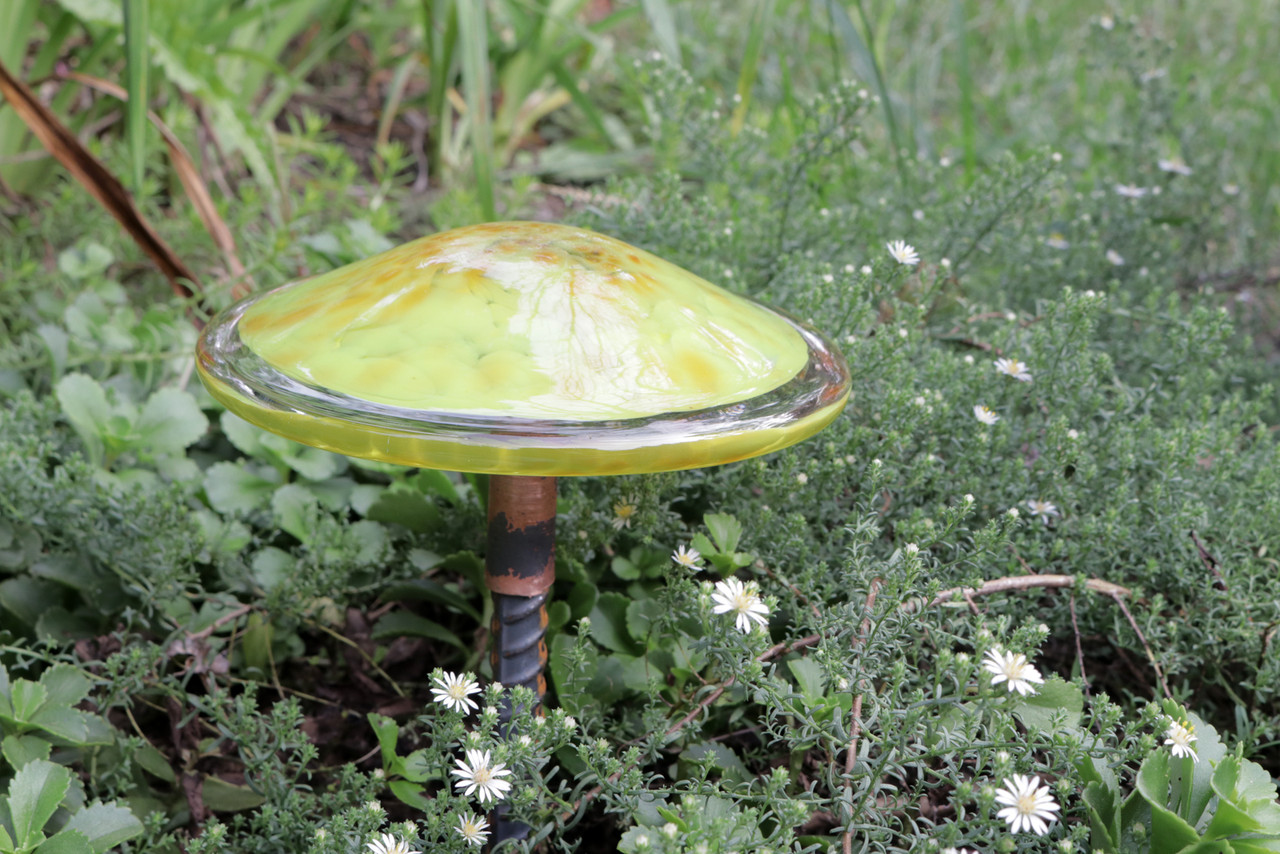 Blown Glass Mushroom Stake
