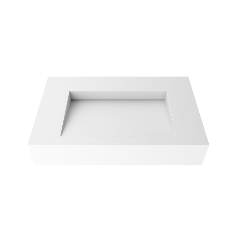 Alberta 30" Wall Mounted Bathroom Sink, White, No Hole